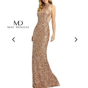 Mac Duggal 4818 beaded copper gown NWT Size 12 New Years Holiday Party dress